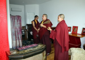 Blessing a retreat room.