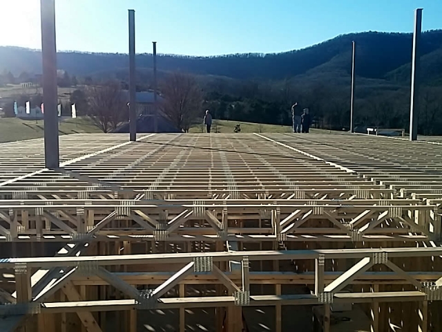 Floor joist installation completed December 22--Floor joist installation completed.